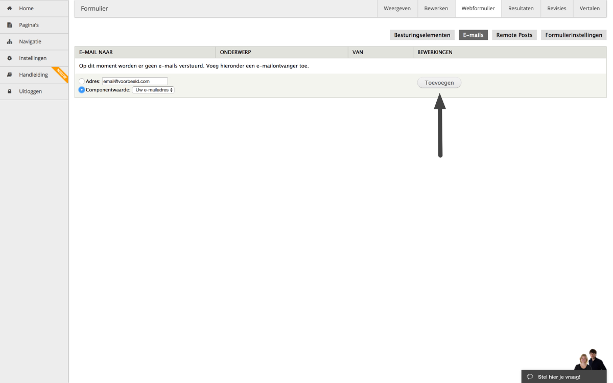 Automatische email sturen Handleiding
