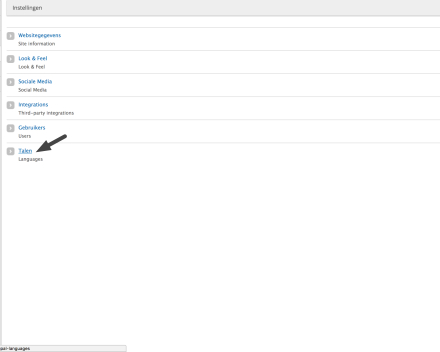 Klik op 'Talen'.