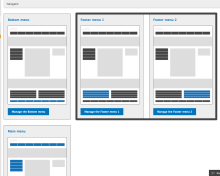 Kies voor 'Footer menu 1' of 'Footer menu 2'.