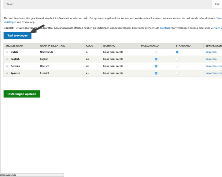 Klik op 'Taal toevoegen'.