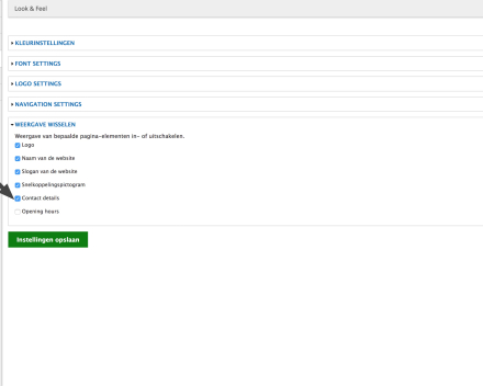 Vink 'Contact details aan'. Hiermee geef je aan dat de contactgegevens zichtbaar mogen zijn op de website.