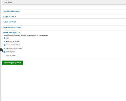 Vink 'Contact details aan'. Hiermee geef je aan dat de contactgegevens zichtbaar mogen zijn op de website.