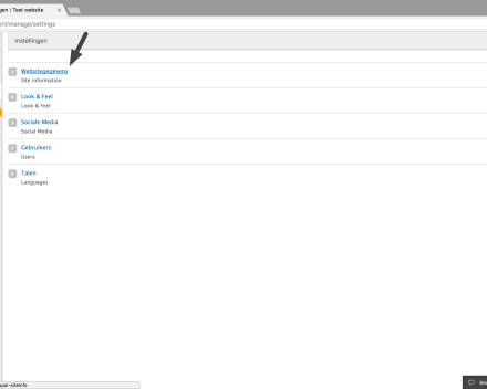 Klik op 'Websitegegevens'.