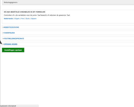Klik op 'Opening hours'.