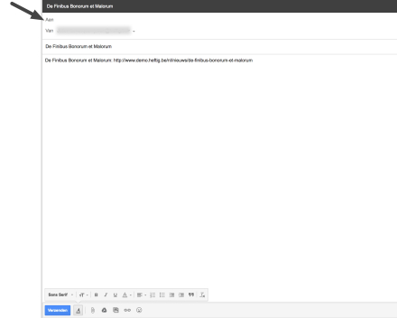 Er wordt automatisch een bericht geopend. Je kan kiezen naar wie je het bericht stuurt.