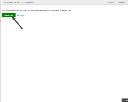 Klik op de groene knop 'Dupliceren'.