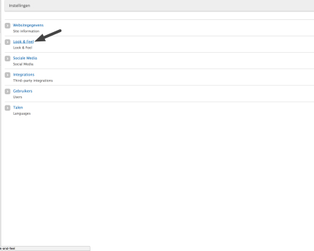 Klik op 'Look&Feel'.