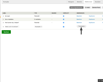 Klik op 'Toevoegen'.