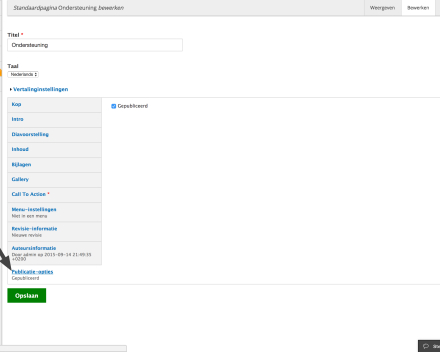 Pagina publiceren/depubliceren