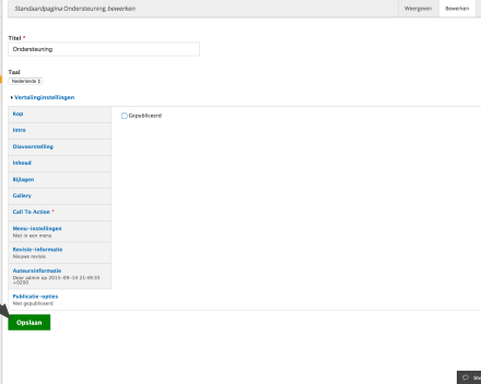 Pagina publiceren/depubliceren
